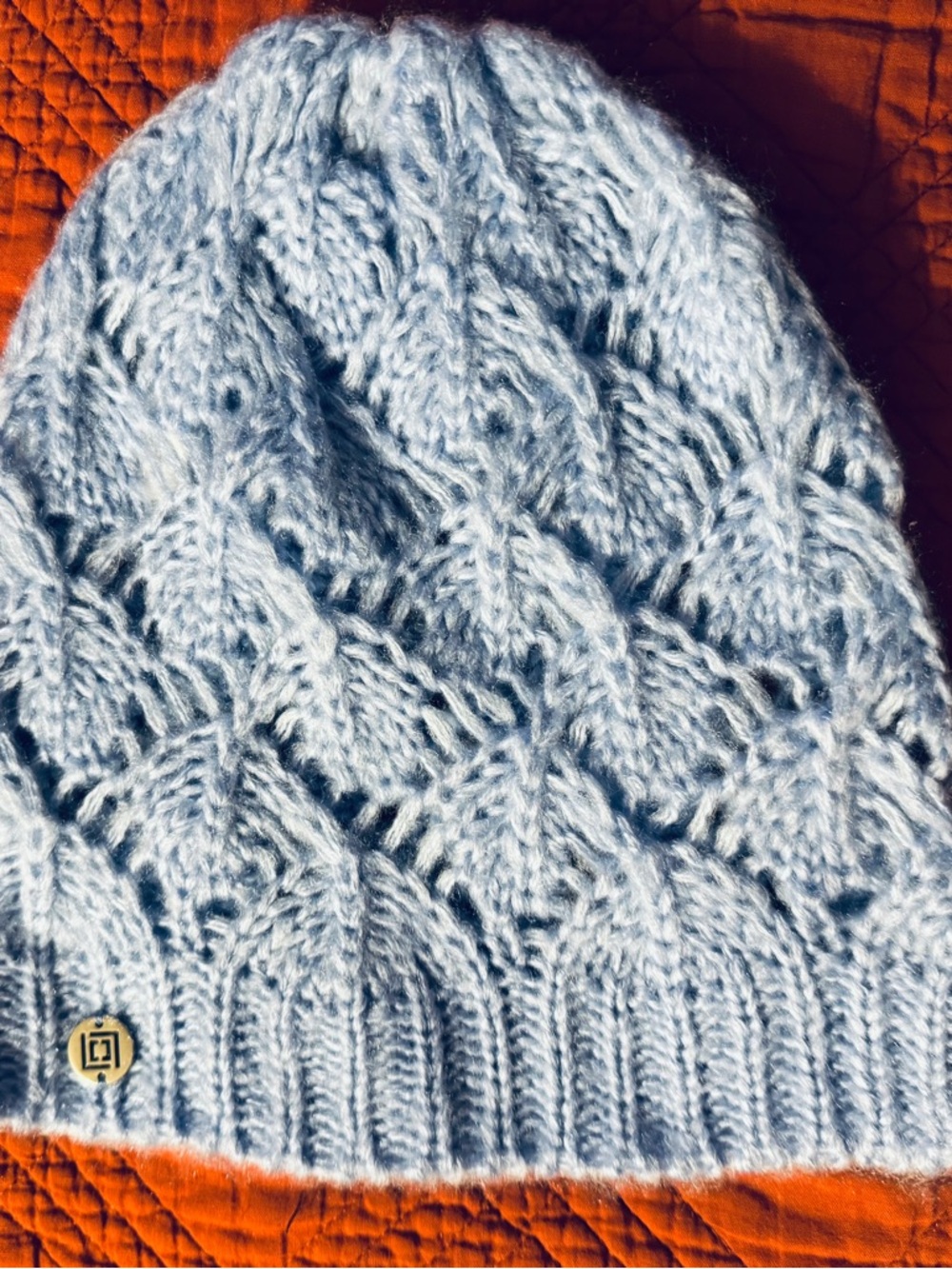 Liz Claiborne Light Blue Cable Knit Beanie